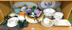 Decorative household effects, to include a Denby stoneware lidded jar, a platter embossed with a...