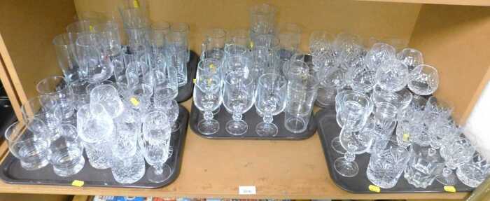 Glassware, to include Stewart crystal sherry glasses, a pair of Tipperary crystal brandy glasses,...