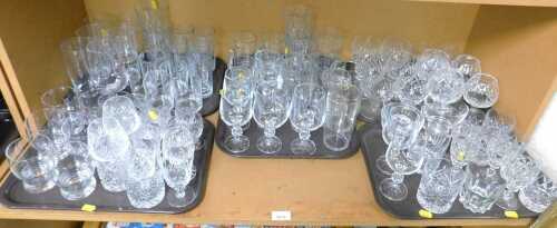 Glassware, to include Stewart crystal sherry glasses, a pair of Tipperary crystal brandy glasses,...