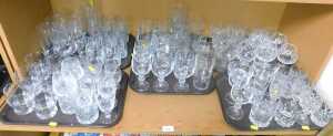 Glassware, to include Stewart crystal sherry glasses, a pair of Tipperary crystal brandy glasses,...