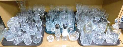 Glassware, to include Tipperary crystal decanters, bowl, vase, wine bucket, wine glasses, water...