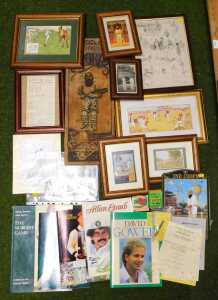 Cricket related items, including picture and prints, John Player and Sons cigarette cards, a...
