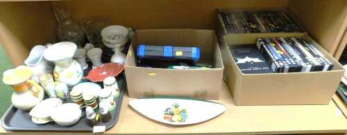 DVDs, to include The Dark Knight Trilogy, Star Wars, The Martian, together with jugs, salt and...