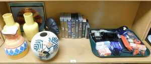 General household effects, to include Star Trek VHS tapes, pair of Flavia yellow glaze vases,...