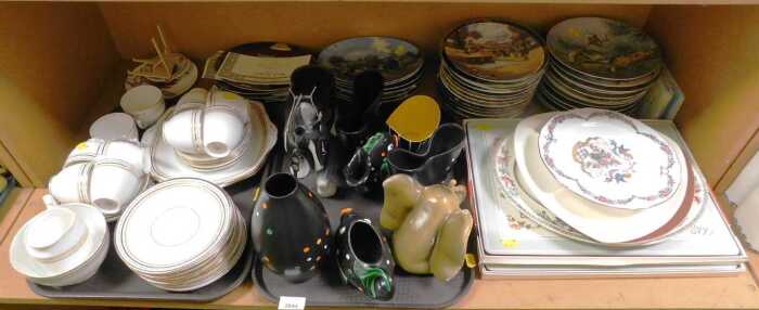 Collector's plates, together with a Royal Albert part tea service, novelty pottery fish jug, and...