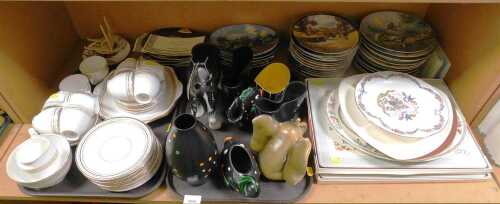 Collector's plates, together with a Royal Albert part tea service, novelty pottery fish jug, and...