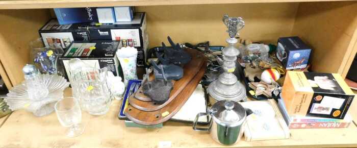 General household effects, to include loose and cased flatware, boxed drinking glasses, anatomy...