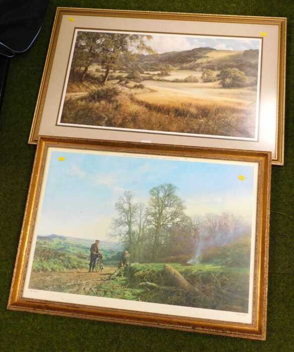 After Tony Sheath. Morning Fred, print, 40cm x 73cm, and another.