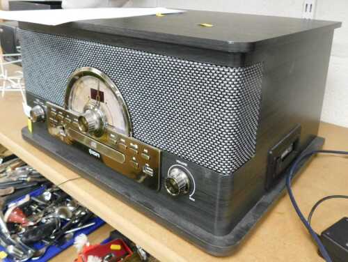 An Ion vintage style CD and record player, with lead.