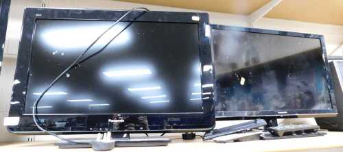 A Panasonic Viera 24" television, model number TX-L24C3B, with lead and remote, together with a...