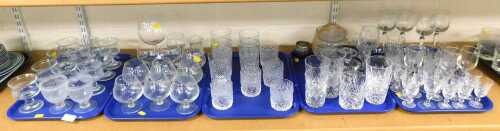 Glassware, to include drinking glasses, bark effect tumblers, hock glasses, liqueur glasses, etc....