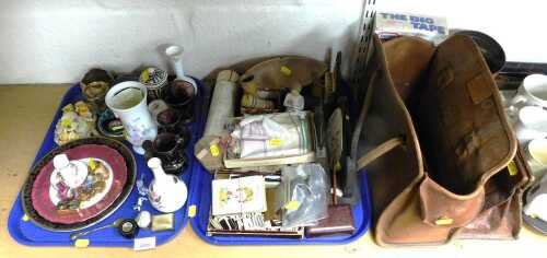 General household effects, to include amethyst glass tumbler, collector's plates, animal figures,...