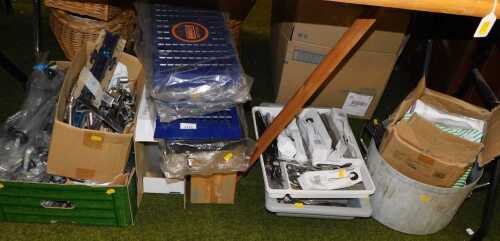 Commerical catering cutlery and barware, to include new and boxed flatware, used flatware,...
