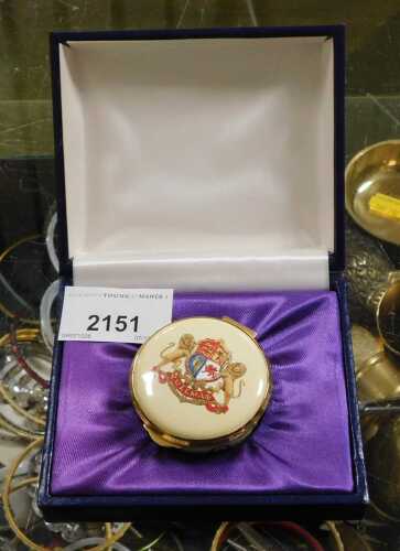 A Staffordshire enamel Venice Simplon Orient Express Pullman enamel trinket box.