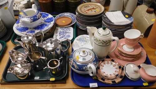 Ceramics, a Colclough part tea set, Lord of the Rings collectors' plates, a hand painted Delft...