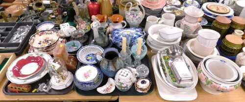 Decorative household effects, to include a Royal Crown Derby lidded trinket box, and a Derby...