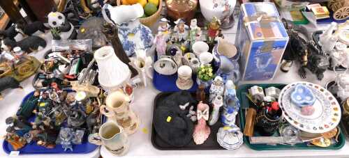 Decorative household effects, to include a pair of Morland pottery jugs decorated with cows and...