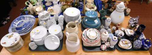 Ceramics, to include various blue and white serving trays and bowls, a quantity of Royal...