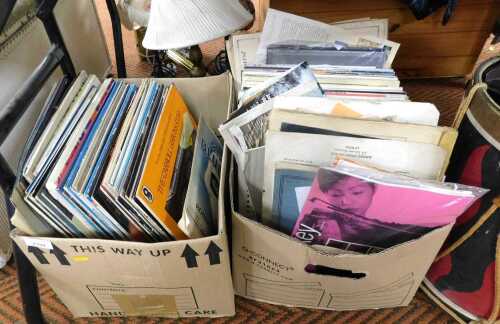 LPs, to include Andrew Lloyd Webber, The Pirates of Penzance, Camelot, various folk and jazz LPs,...
