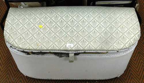 A Lloyd Loom style blanket box, painted white, containing a quantity of lady's and gentleman's...