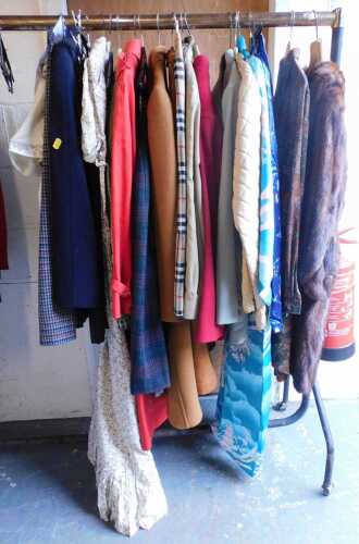 Lady's clothing, approximately sizes 10-12, to include a red Burberry's lady's jacket, a...