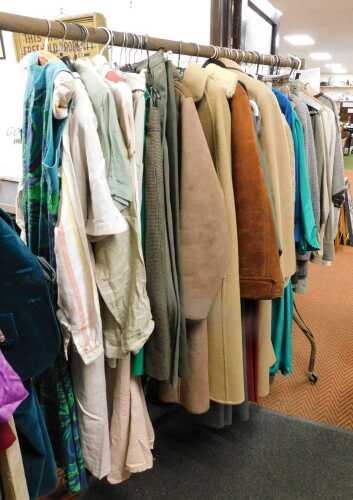 Lady's clothing, to include a quantity of Viyella jumpers, jackets, trousers, and a blazer with...