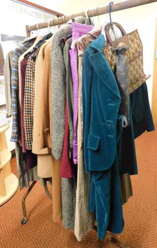 Jaeger lady's clothing, to include a teal velvet jacket and skirt suit, jacket size 12 and two...