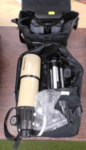 A Meade Adventure Scope 80 telescope, with stand, travel bag, lenses and viewfinder, together...