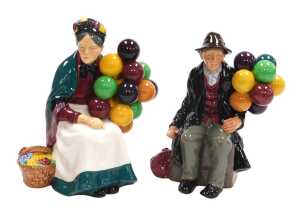 A Royal Doulton figure modelled as The Old Balloon Seller HN1315, and another modelled as The...