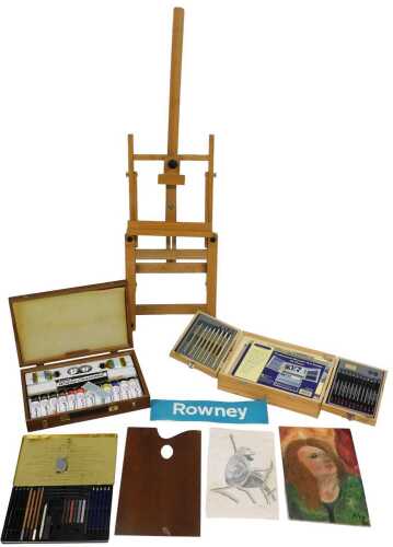 A beech artist's easel, 116cm high, together with a Bouldmere The Artist's Choice Professional...