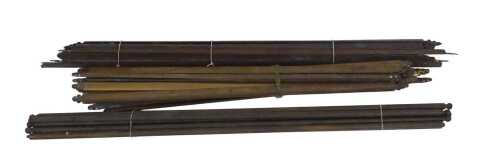 Three sets of late 19thC brass stair rods.