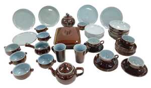 A Denby two tone part dinner and tea service, including a tureen and cover, two graduated...