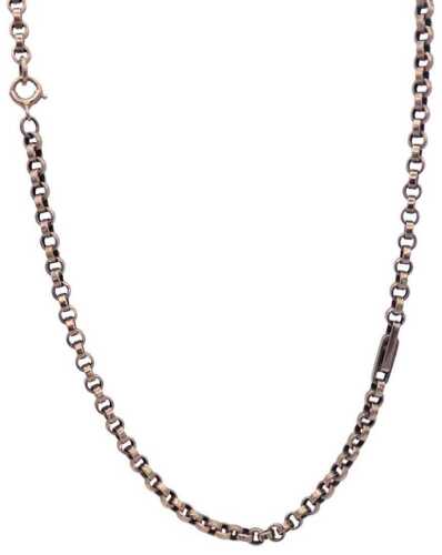 A belcher and cable link neck chain, on a bolt ring clasp, stamped 9ct, 8.6g, 43.5cm long.