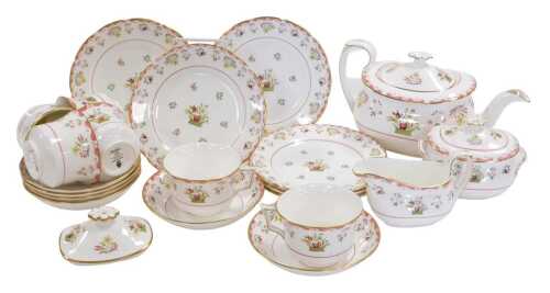 A Wedgwood porcelain Bianca pattern part tea service, comprising teapot, cream jug, sucrier,...