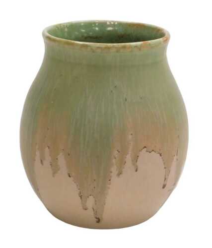 A Disley pottery drip glaze vase, by CD Nowell, engraved to the base Made for Muriel Kemp,...