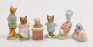 Six Royal Albert Beatrix Potter figures, modelled as Foxy Whiskered Gentleman, Jemima... - 2