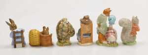 Six Royal Albert Beatrix Potter figures, modelled as Hunca Munca, This Pig Had None, Jemina... - 2