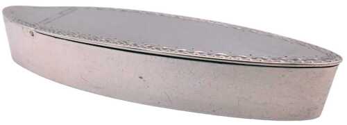 An Edward VII silver snuff box, of navette form, with bright cut engraving, London 1902, 1.25oz.