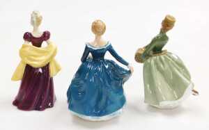 Three Royal Doulton figures, modelled as Grace HN2378, Loretta HN2337, and Janine HN2461. - 2
