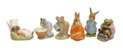 Four Beswick Beatrix Potter figures, brown back stamp, comprising Mr Jackson, Poorly Peter...