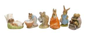 Four Beswick Beatrix Potter figures, brown back stamp, comprising Mr Jackson, Poorly Peter...