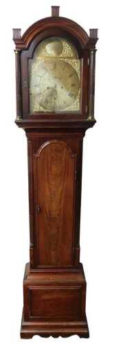 A George III mahogany longcase clock, signed John Baker of London, the arched dial with Roman...