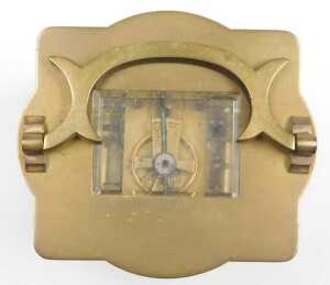 A late 19thC serpentine fronted brass cased carriage clock, rectangular dial bearing Roman... - 4