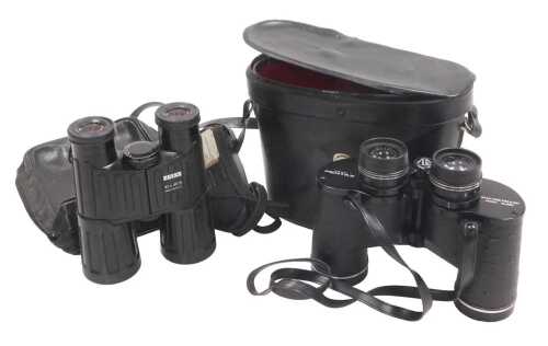 A pair of Zeiss 10x40B binoculars, and a pair of Pentax 8x40 wide field 9.5 degrees model number...