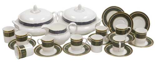 Two Wedgwood porcelain Sherbrooke pattern tureens and covers, and a jug, and a Wedgwood...