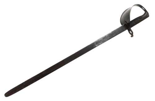 A British pattern 1859 naval cutlass bayonet, numbered 9, War Department stamp, 76cm long.