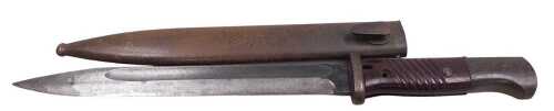 A World War II German K98 Mauser bayonet, number 1344, stamped CCF44, with scabbard, 38.5cm long.