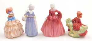 Four Royal Doulton figures, modelled as Janet HN1537, Lydia HN1908, Hazel HN1797, and Annette... - 2