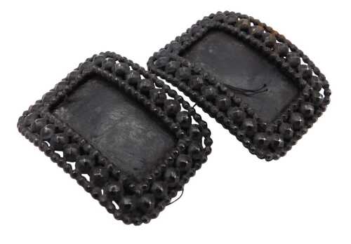 A pair of Georgian cut steel shoe buckles, 5.5cm wide.