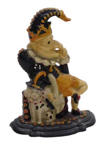 A painted replica cast iron Mr Punch doorstop, 30cm high.